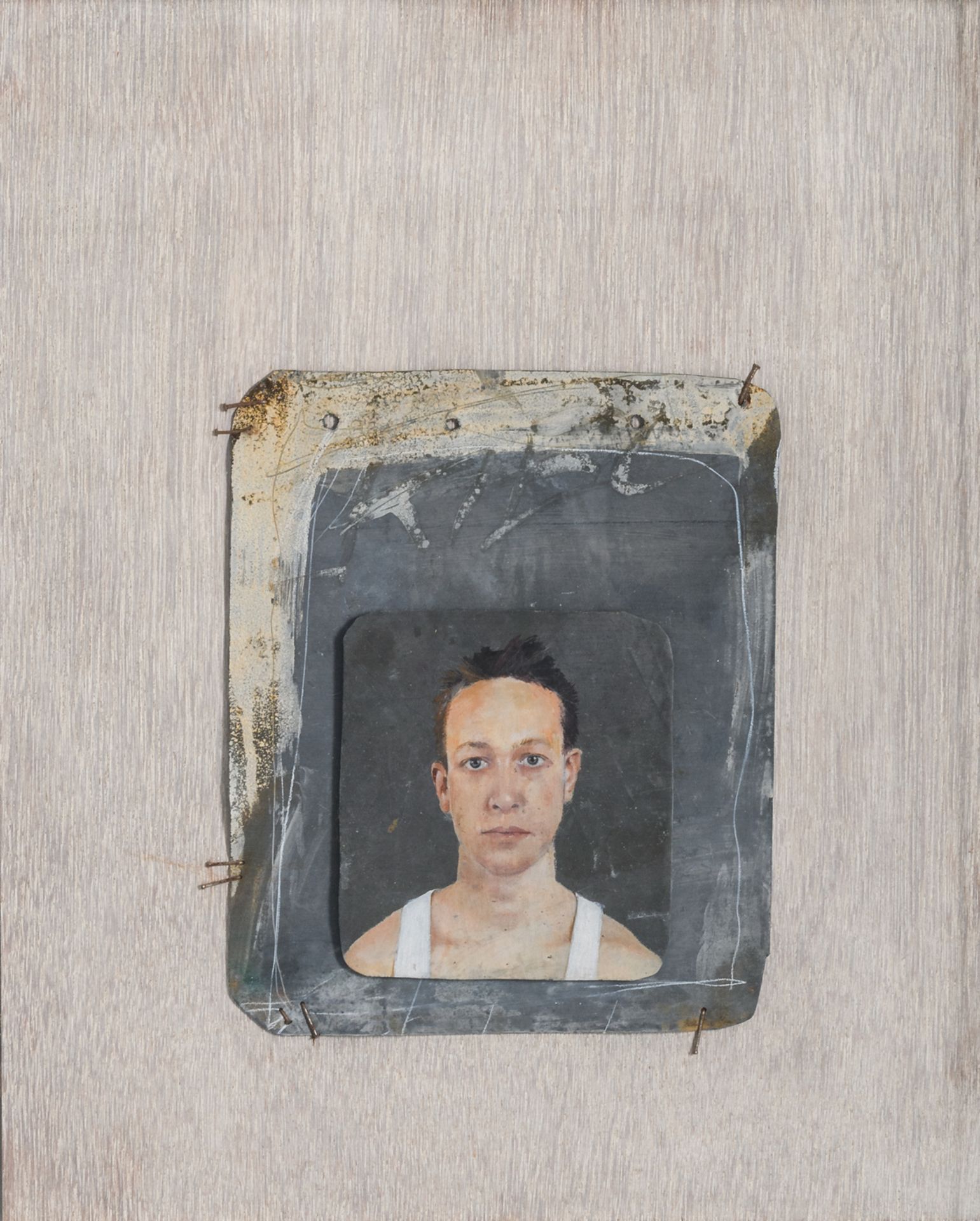 Michiels D., 'Max', oil on zinc, in a plexi box, 41 x 51 cm