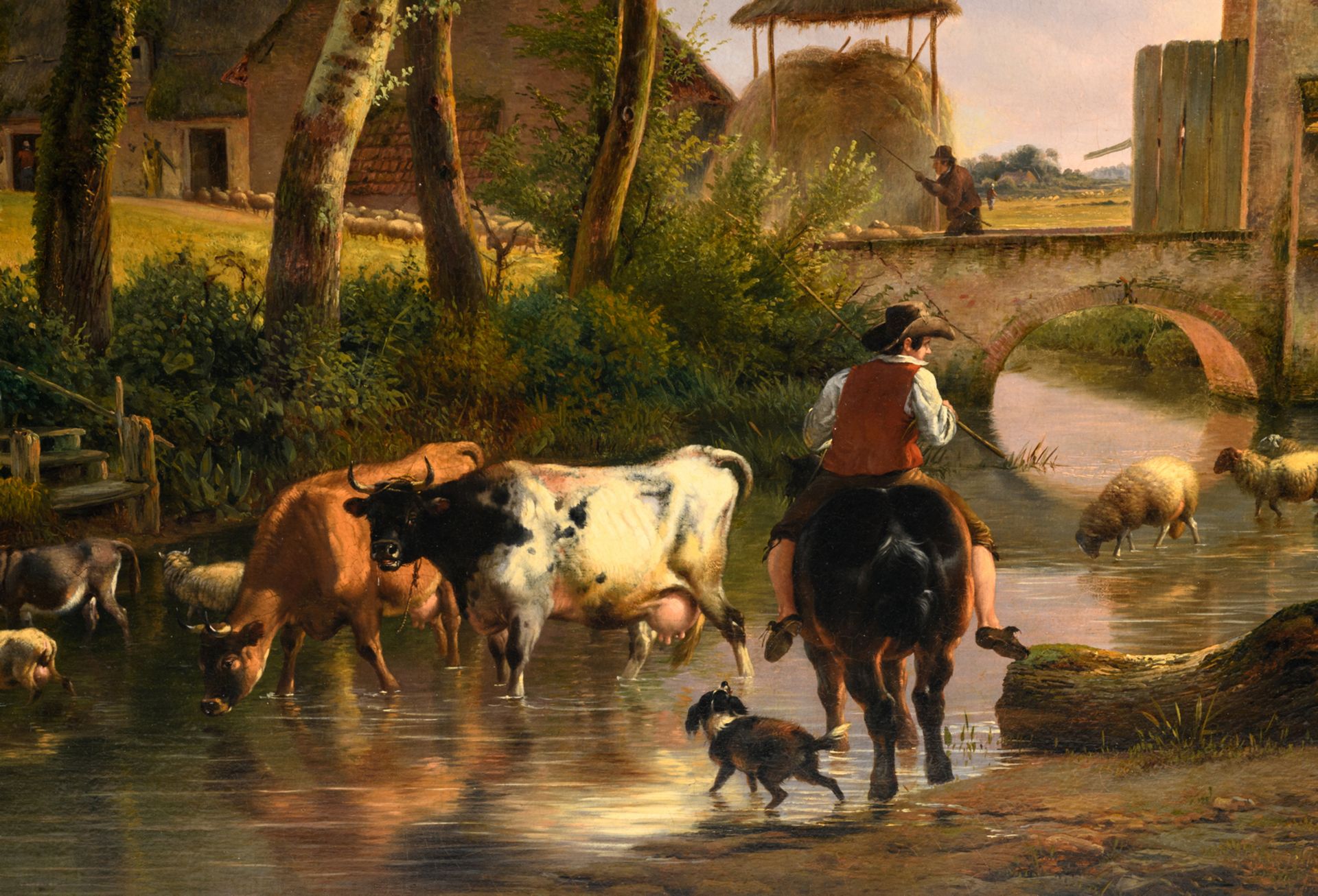 Verboeckhoven E. and De Jonghe J.B., the return of the cattle, oil on canvas, dated 1834, 130 x - Image 6 of 6