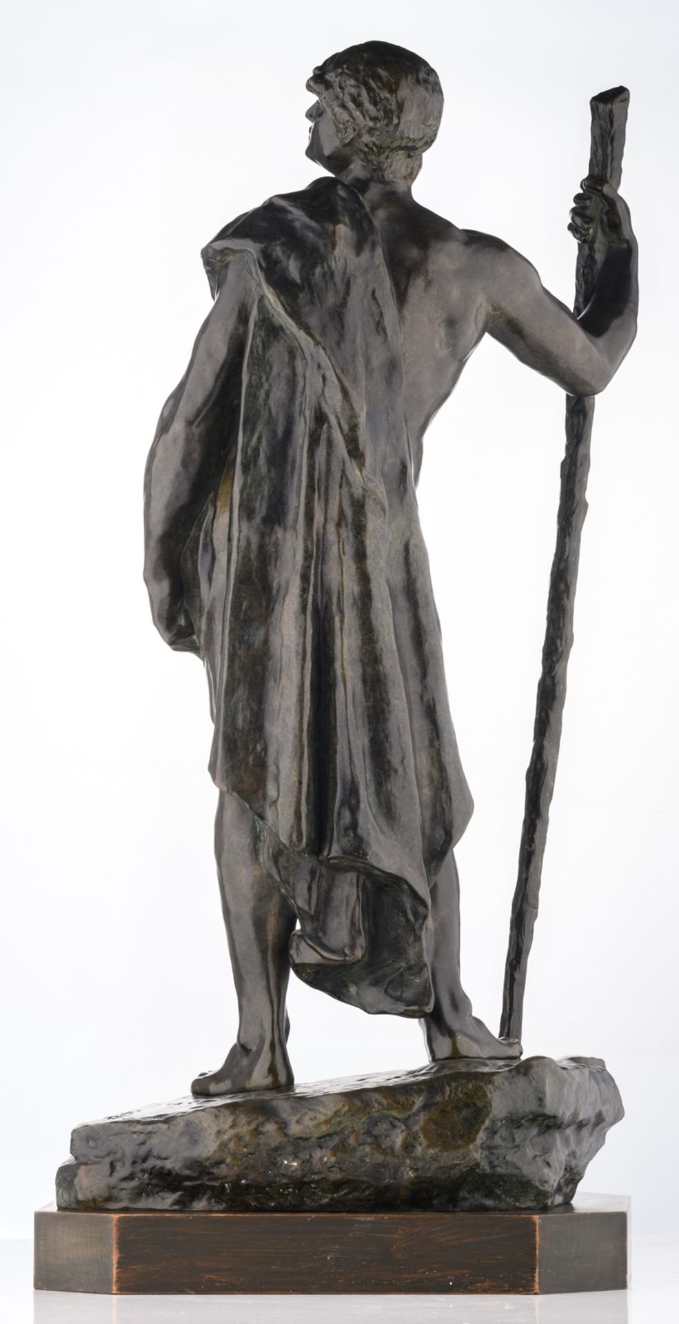 Colin G., 'Le chemin parcouru', patinated bronze, on a wooden base with dedication to Emile - Bild 4 aus 9
