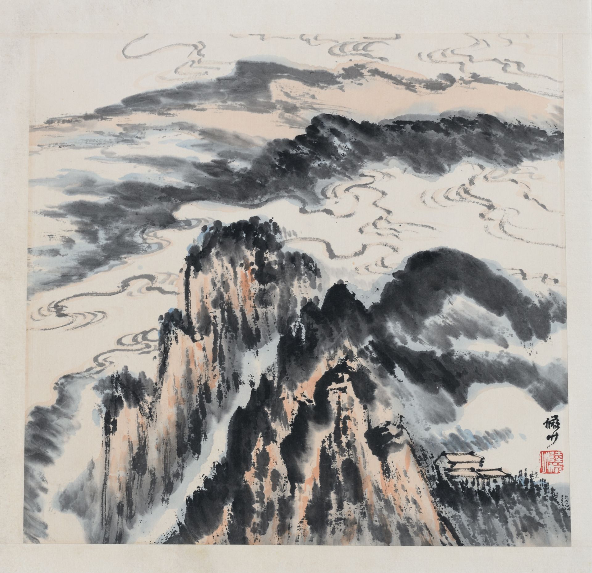 Lu Yanshao, an album with nine landscapes and one calligraphic text, 32,2 x 33 (painting) - 37,6 x - Bild 8 aus 14