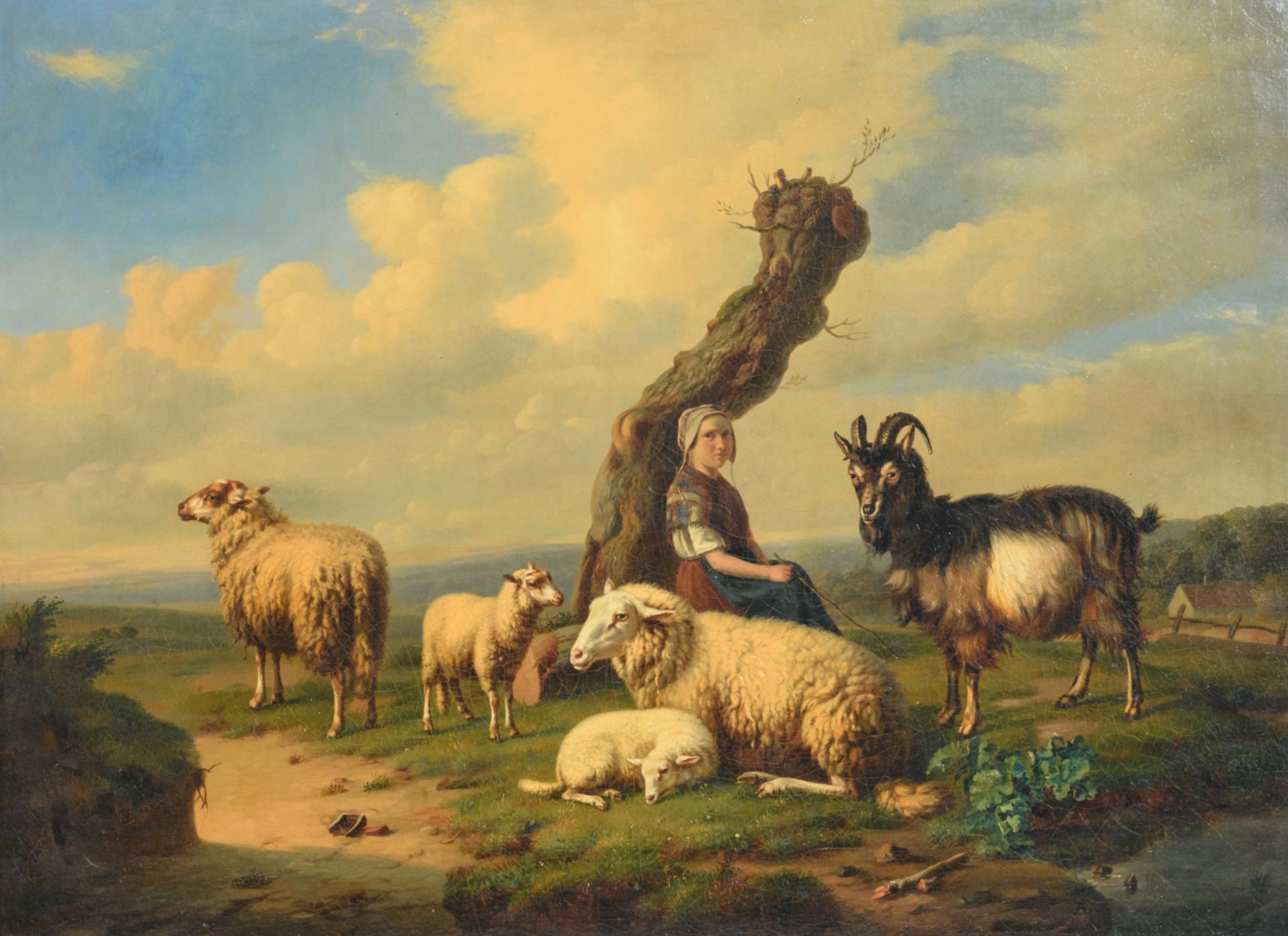 (Monogrammed E. J. V. (Verboeckhoven E. J.)), cattle in a landscape, oil on canvas, dated 1857, 68 x