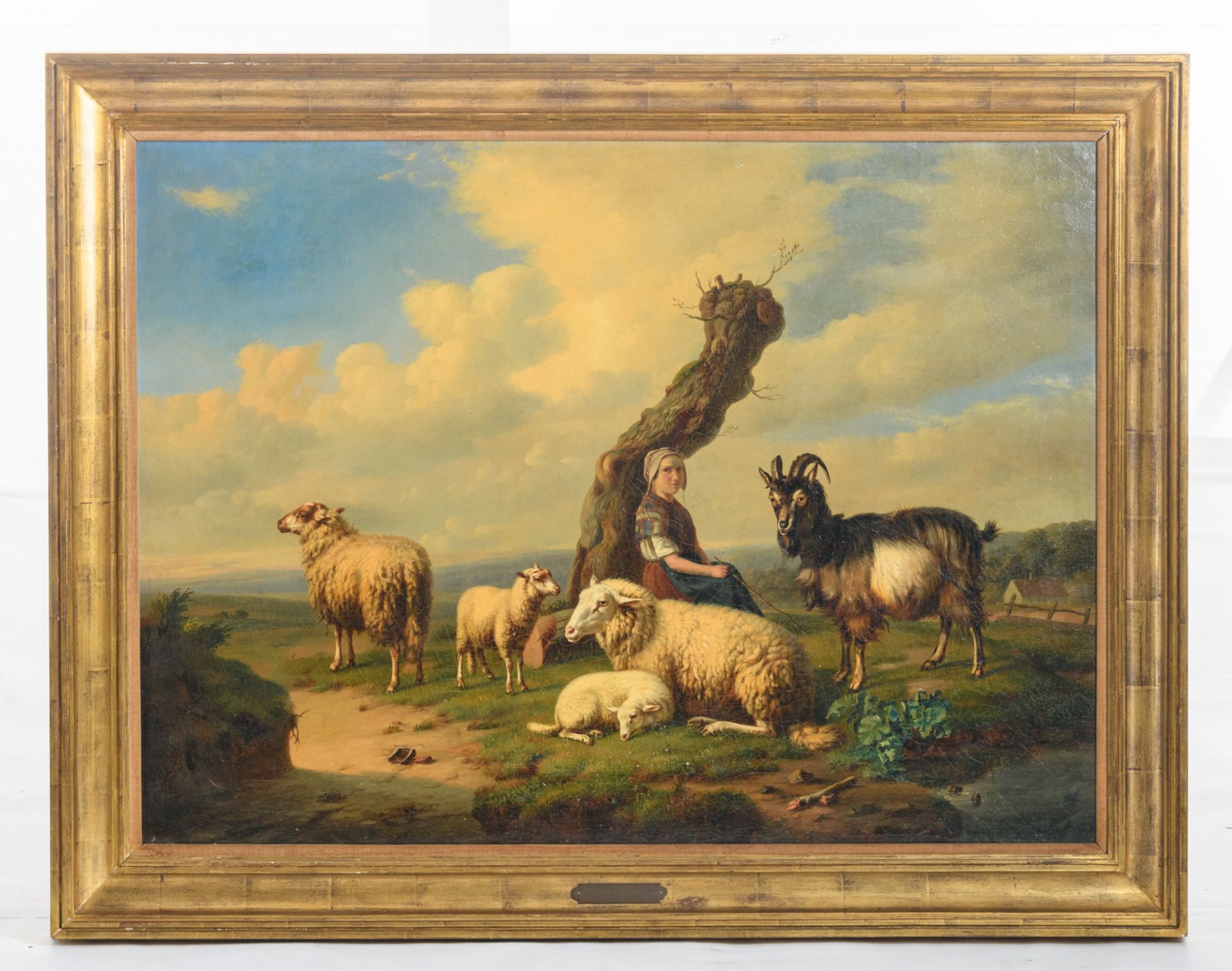 (Monogrammed E. J. V. (Verboeckhoven E. J.)), cattle in a landscape, oil on canvas, dated 1857, 68 x - Bild 2 aus 5