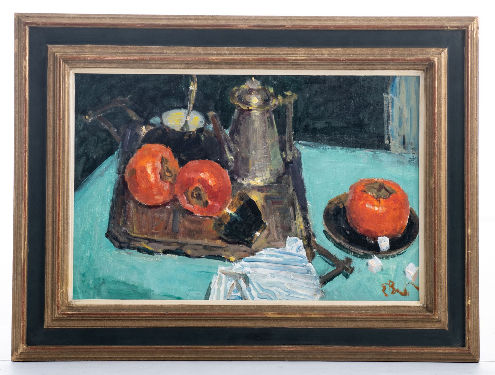 Vechtomov E., a still life with sharon fruit, oil on canvas, dated 2005, 39 x 59 cm - Bild 2 aus 5