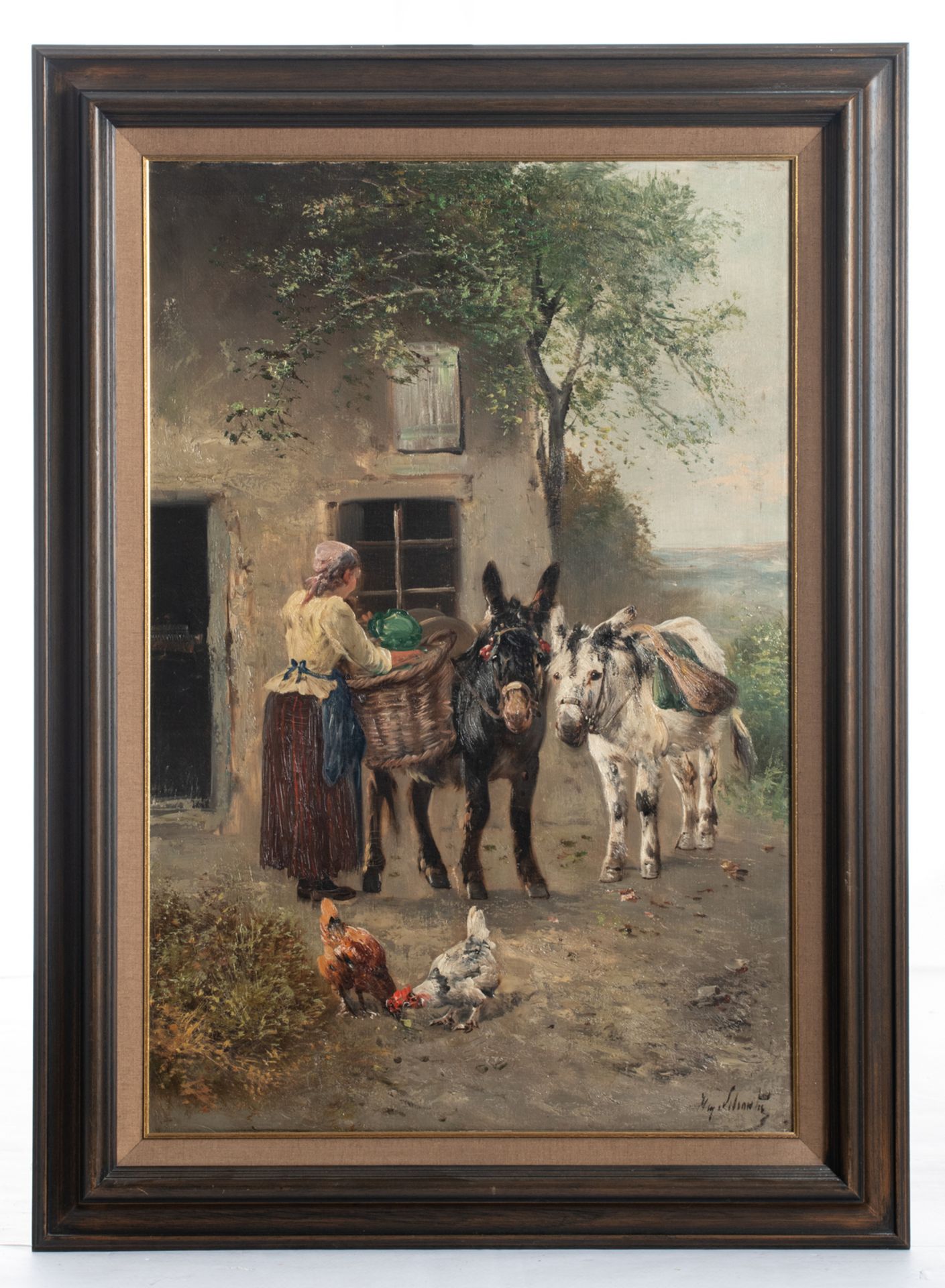 Schouten H., loading wares for the market, oil on canvas, 61 x 90 cm - Image 2 of 4