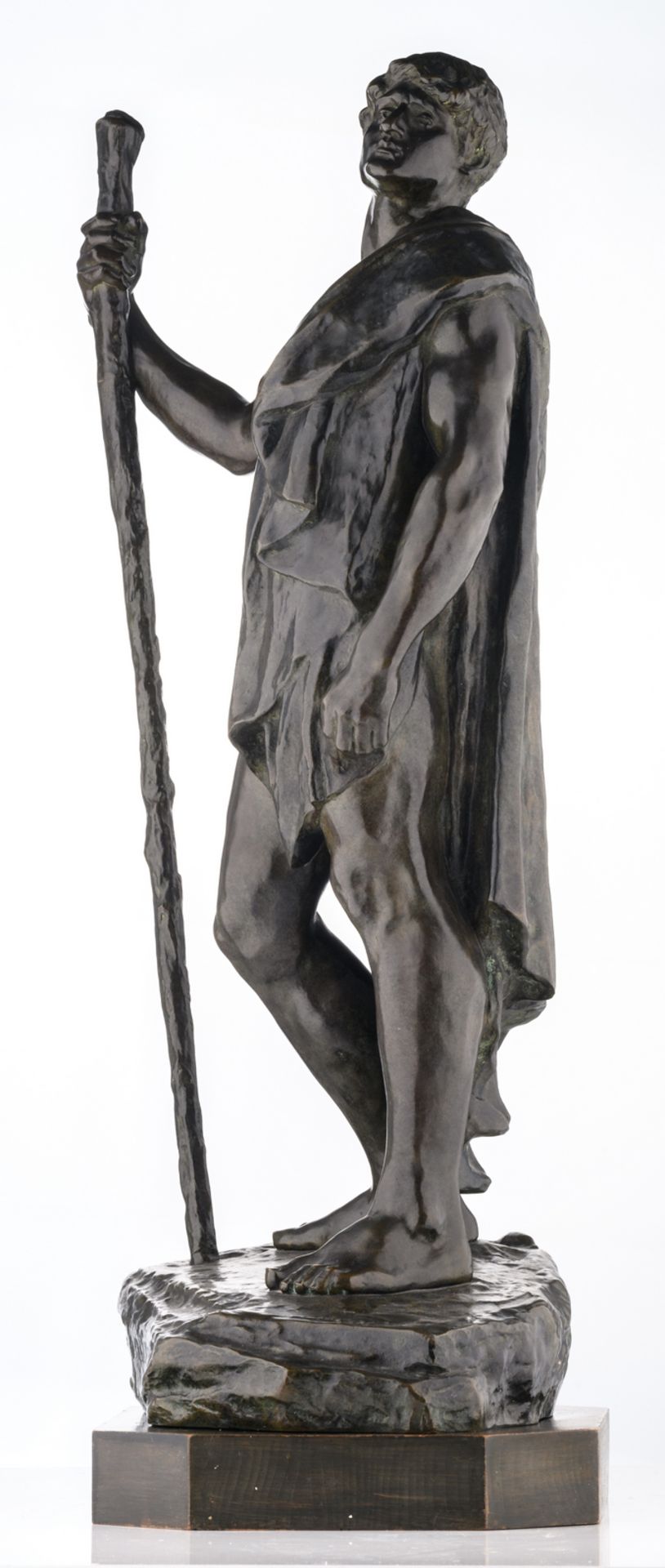 Colin G., 'Le chemin parcouru', patinated bronze, on a wooden base with dedication to Emile - Bild 3 aus 9