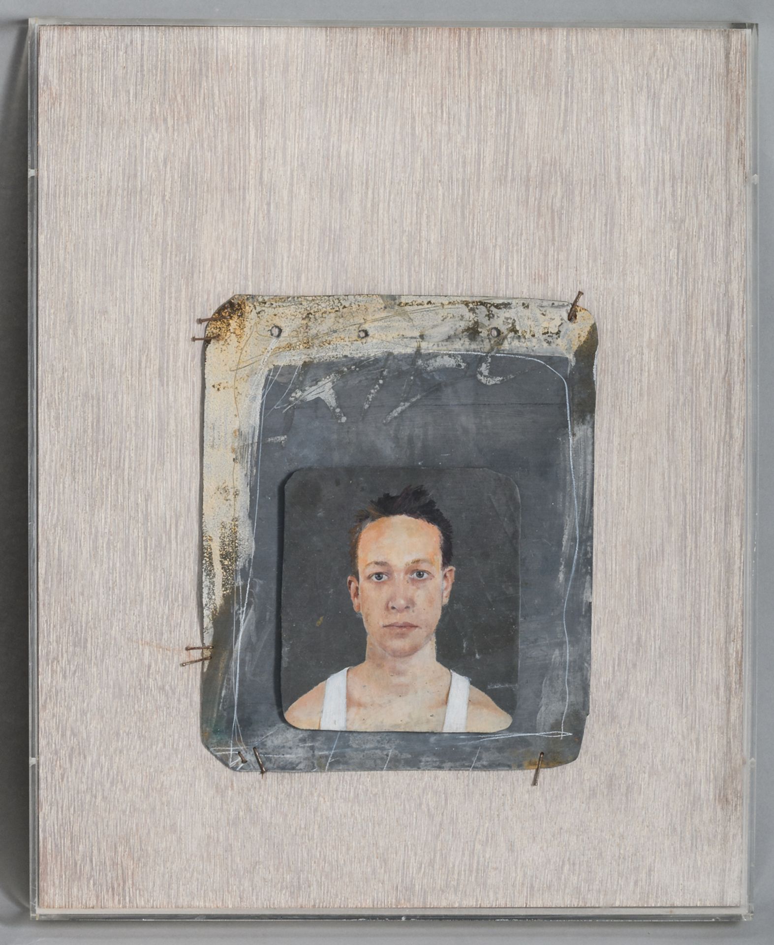 Michiels D., 'Max', oil on zinc, in a plexi box, 41 x 51 cm - Image 2 of 5