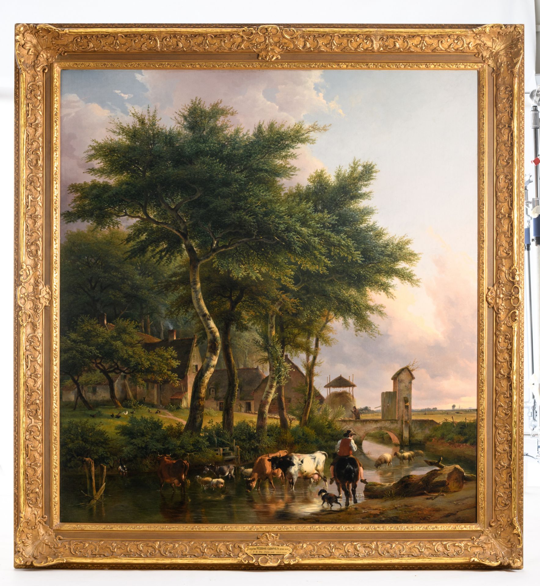 Verboeckhoven E. and De Jonghe J.B., the return of the cattle, oil on canvas, dated 1834, 130 x - Image 2 of 6