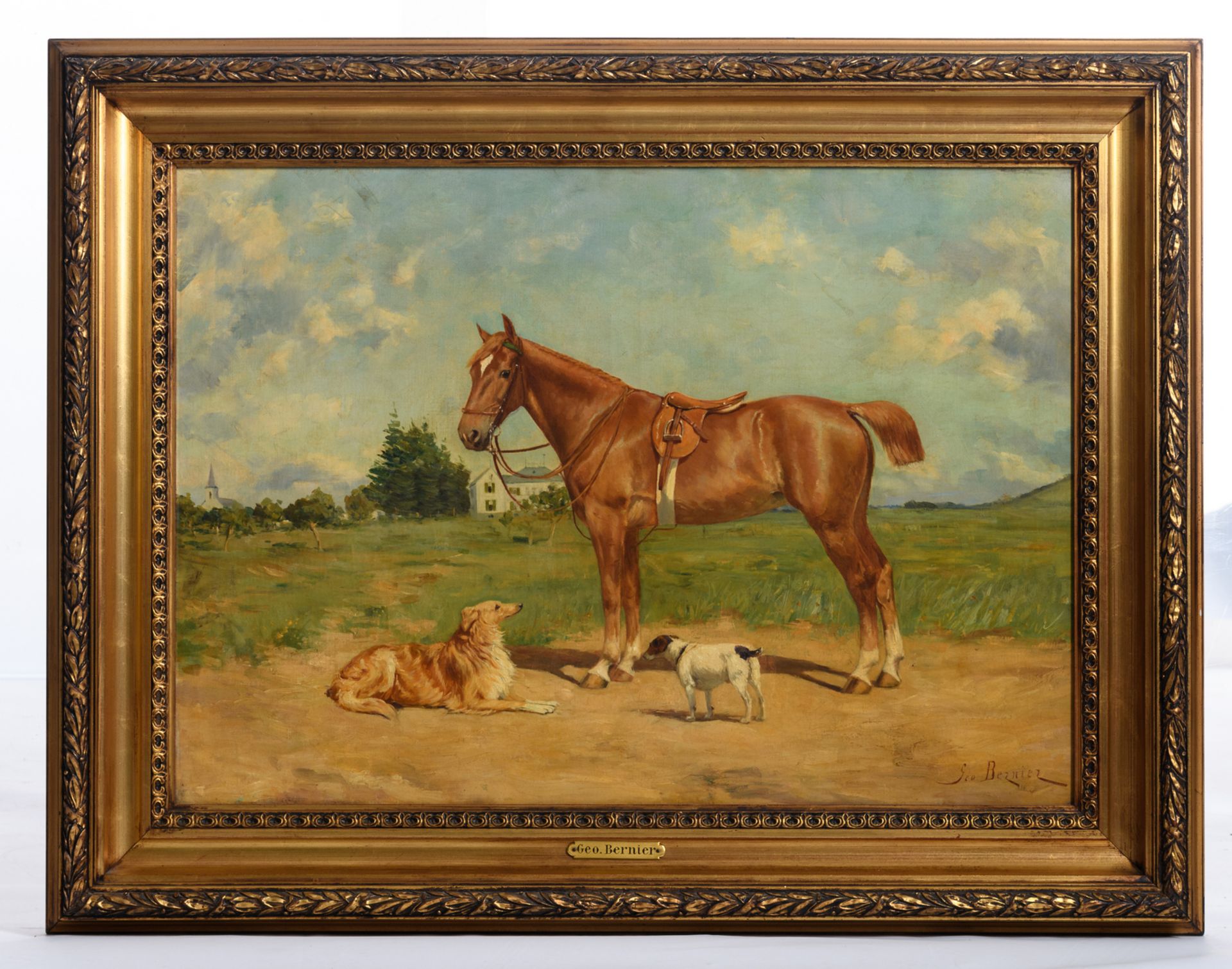 Bernier G., a portrait of a horse, oil on canvas, early 20thC, 54 x 75,5 cm - Image 2 of 5