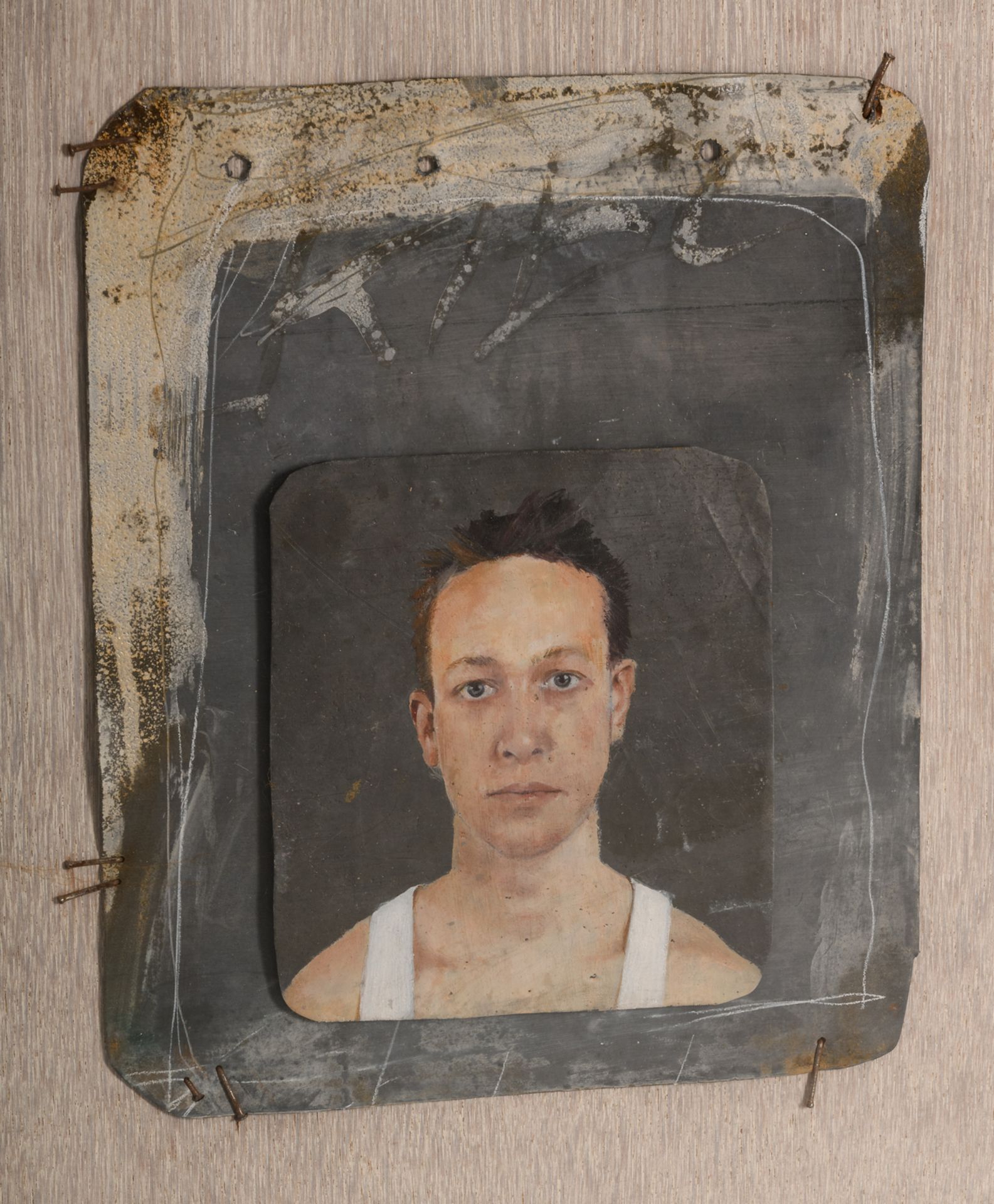 Michiels D., 'Max', oil on zinc, in a plexi box, 41 x 51 cm - Image 5 of 5