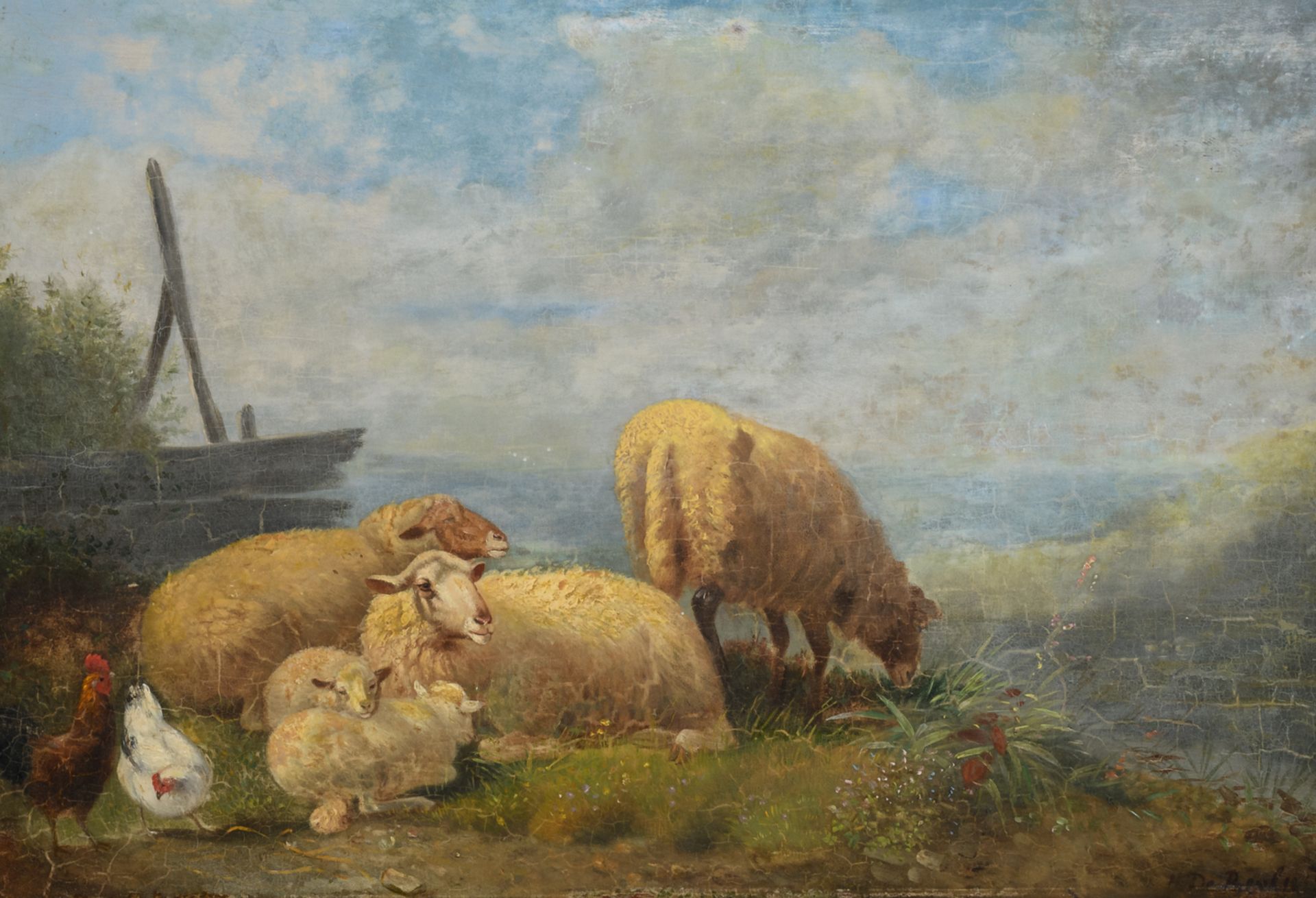 De Beul H., cattle in a landscape, oil on panel, dated 18.., 42 x 61 cm