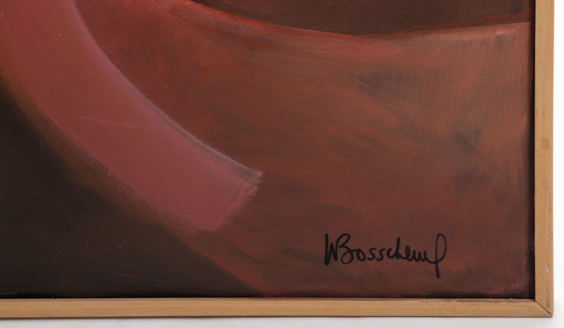 Bosschem W., 'Vrouw met wit kleed' (a woman in a white dress), oil on canvas, dated 1991, 90,5 x - Image 4 of 4