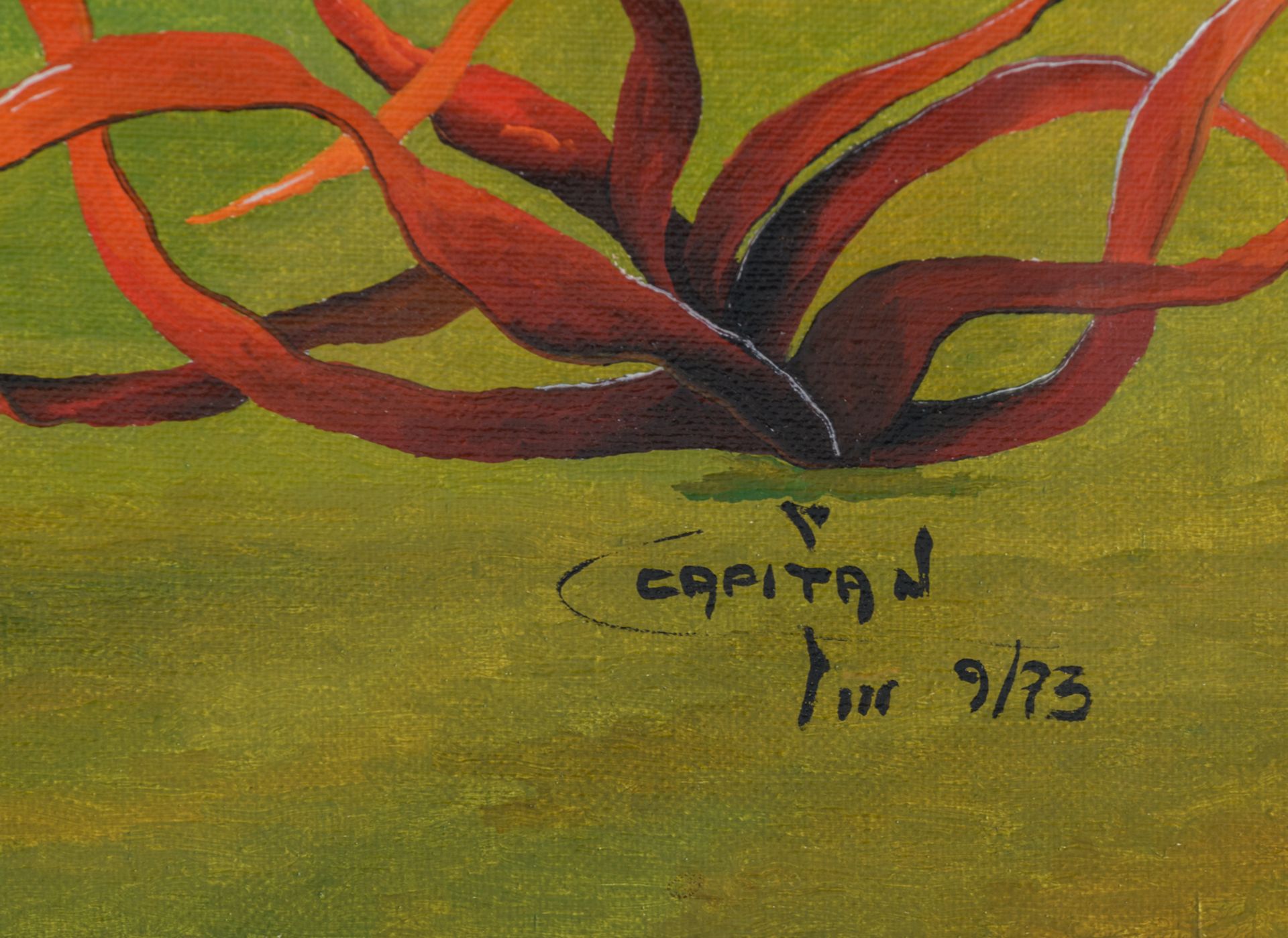 Capitan C. (Henri Van Rolleghem), 'Le printemps', oil on canvas, dated (19)73, 100 x 100 cm - Image 4 of 4
