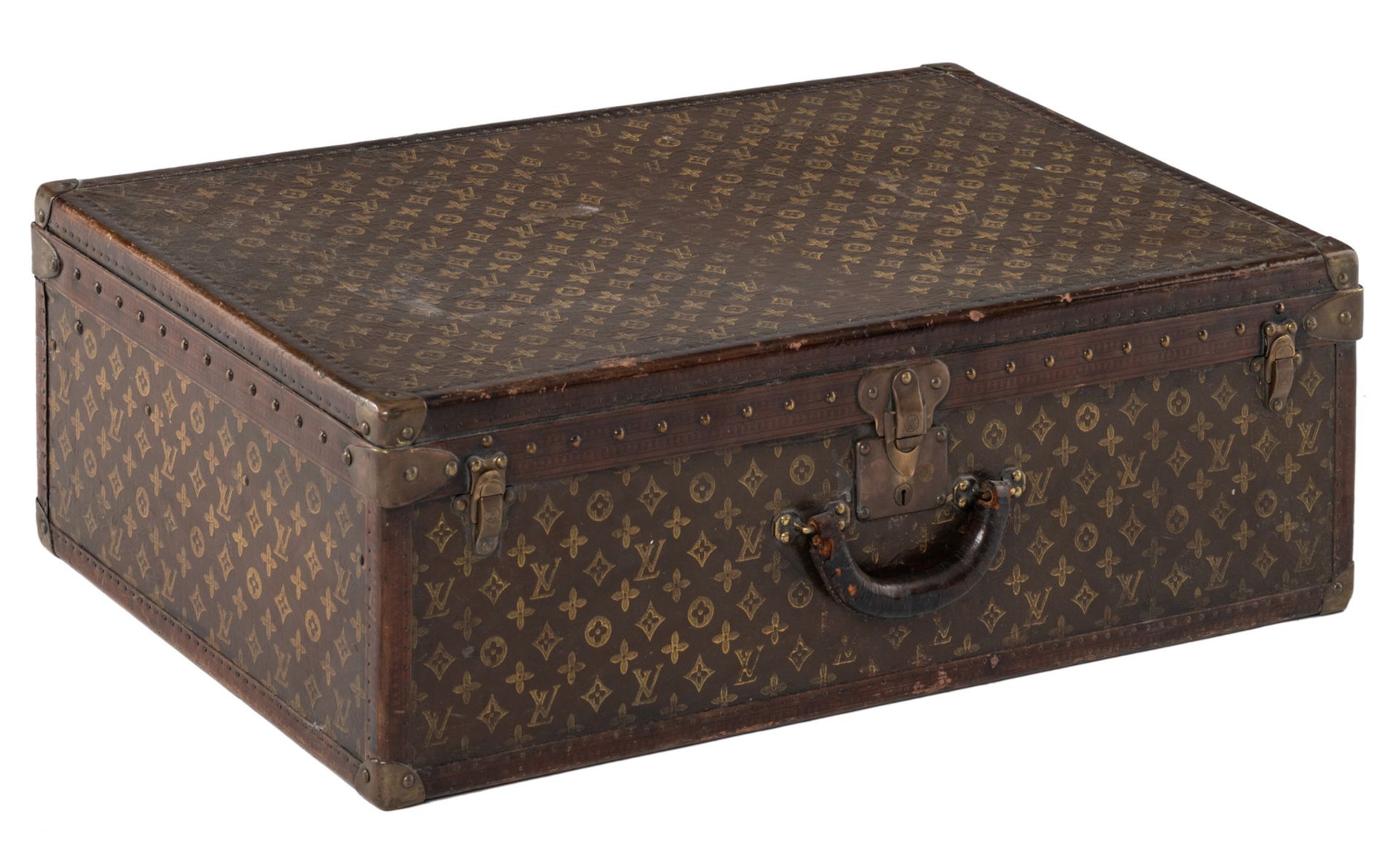 A Louis Vuitton travel suitcase, H 54 - W 80,5 cm