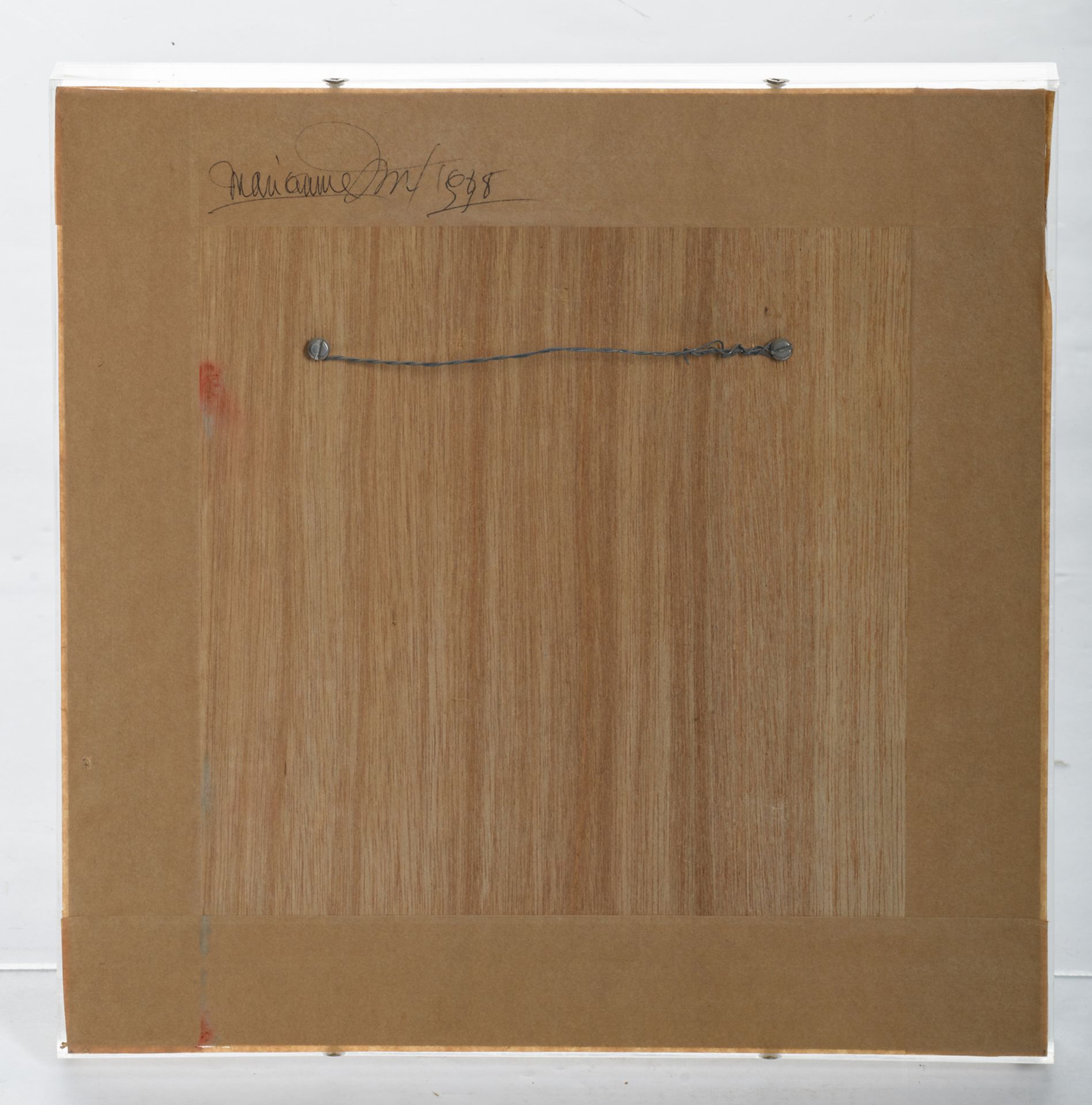 Michiels D., 'Marianne', oil on foamboard, dated 1998, in a plexi box, 36 x 36 cm - Image 3 of 5