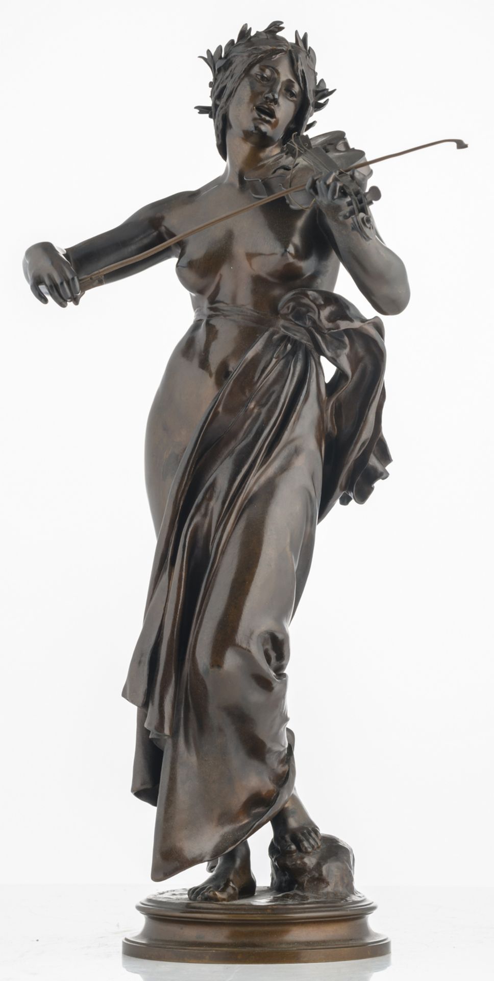 Delaplanche E., a violinist, patinated bronze, marked 'F. Barbedienne fondeur' and 'Réduction - Bild 2 aus 6