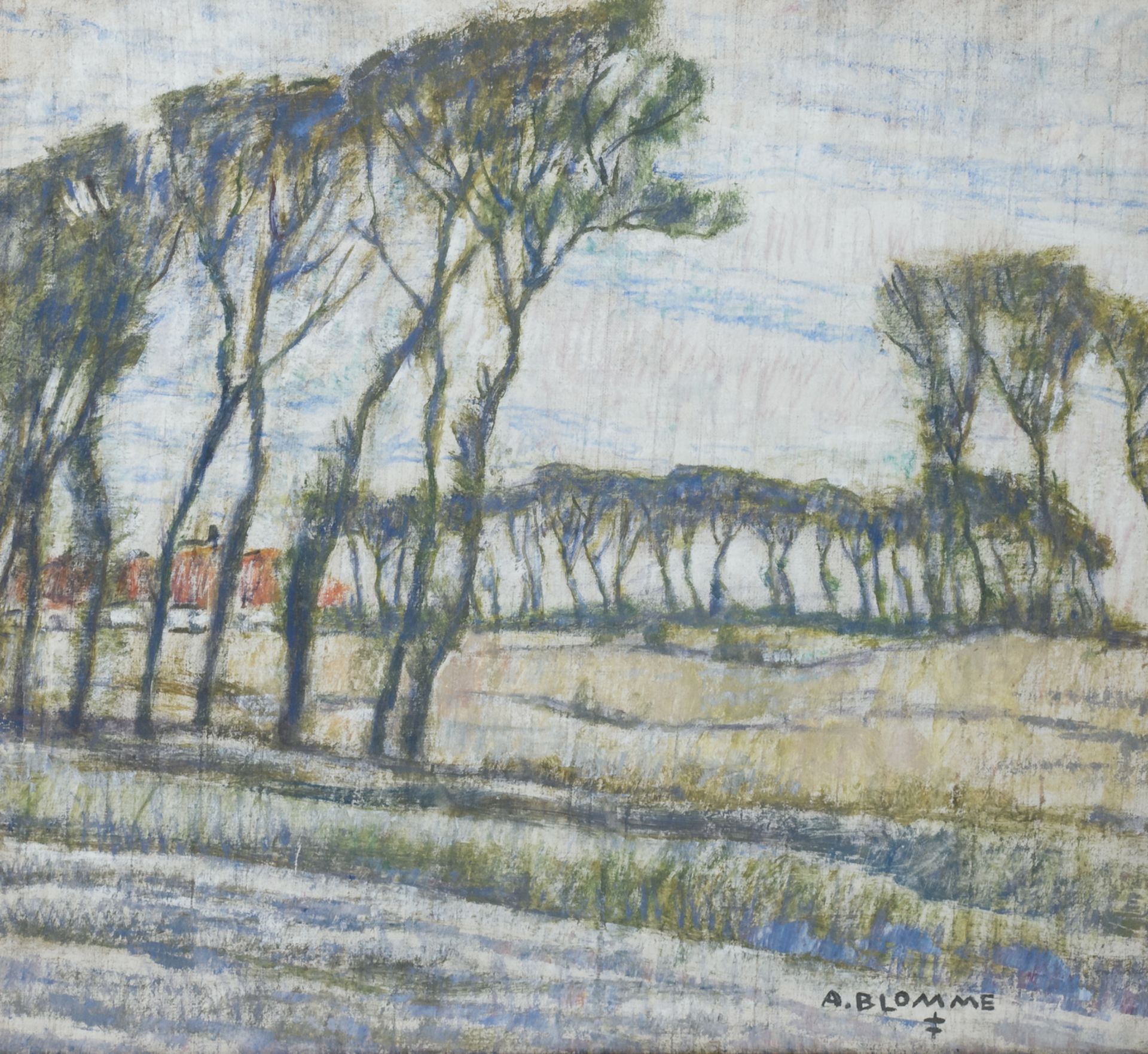 Blomme A., a rural view, oil on canvas, 55 x 58,5 cm