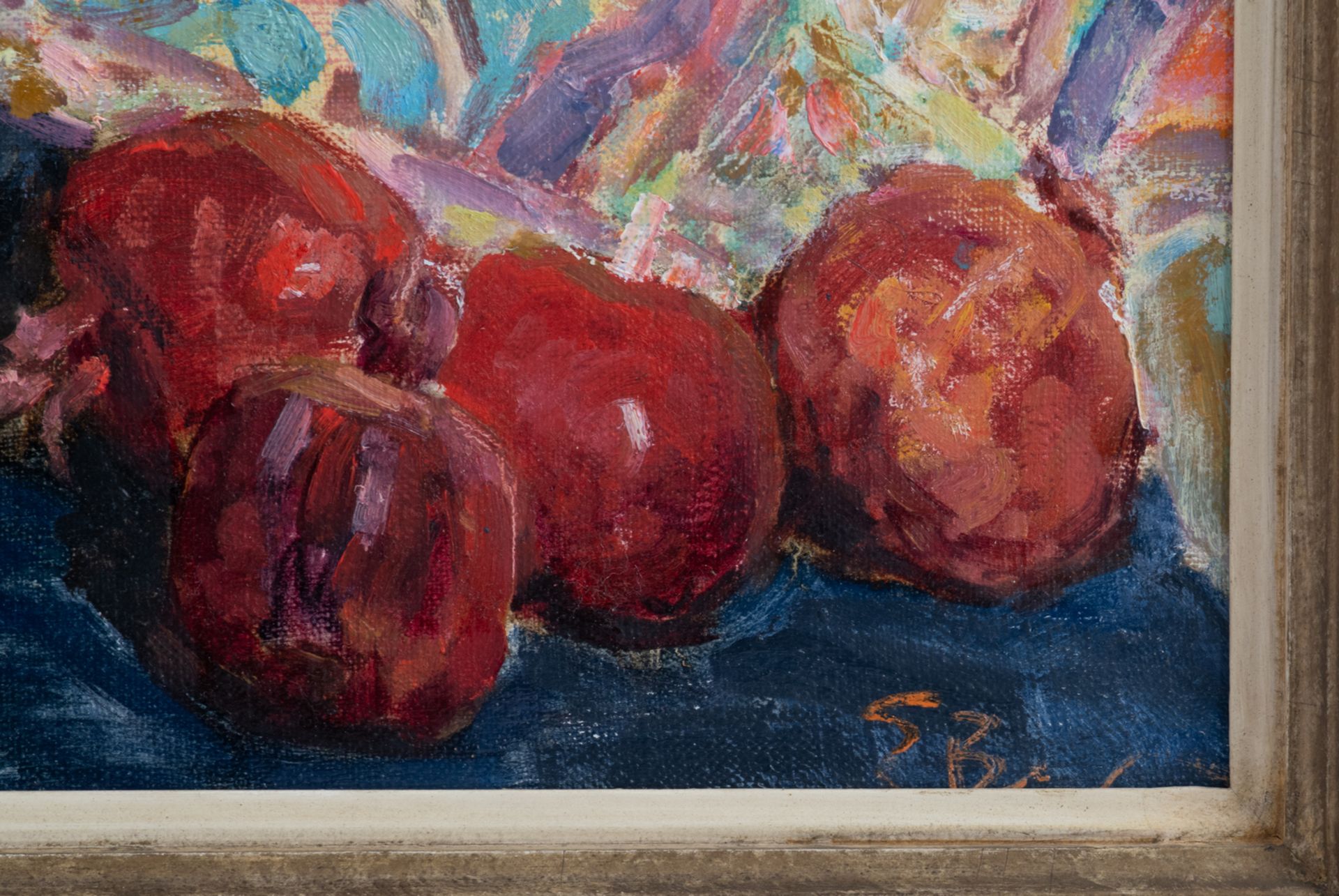 Vechtomov E., a still life with apples, oil on canvas, dated 2003, 40 x 49,5 cm - Image 5 of 5