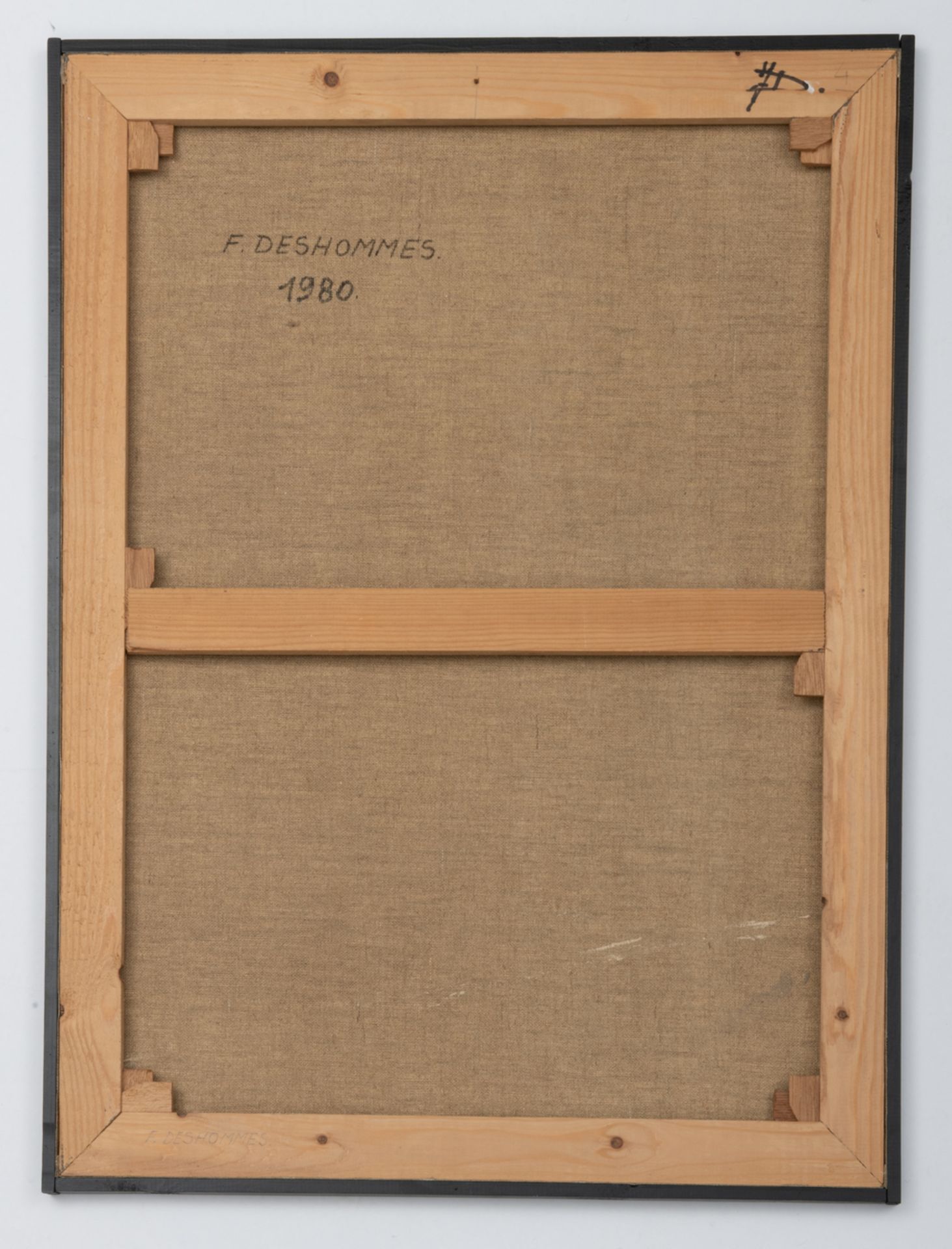 Deshommes F., untitled, oil on canvas, dated 1980, with accompanying documentation, 60 x 80 cm - Bild 3 aus 4