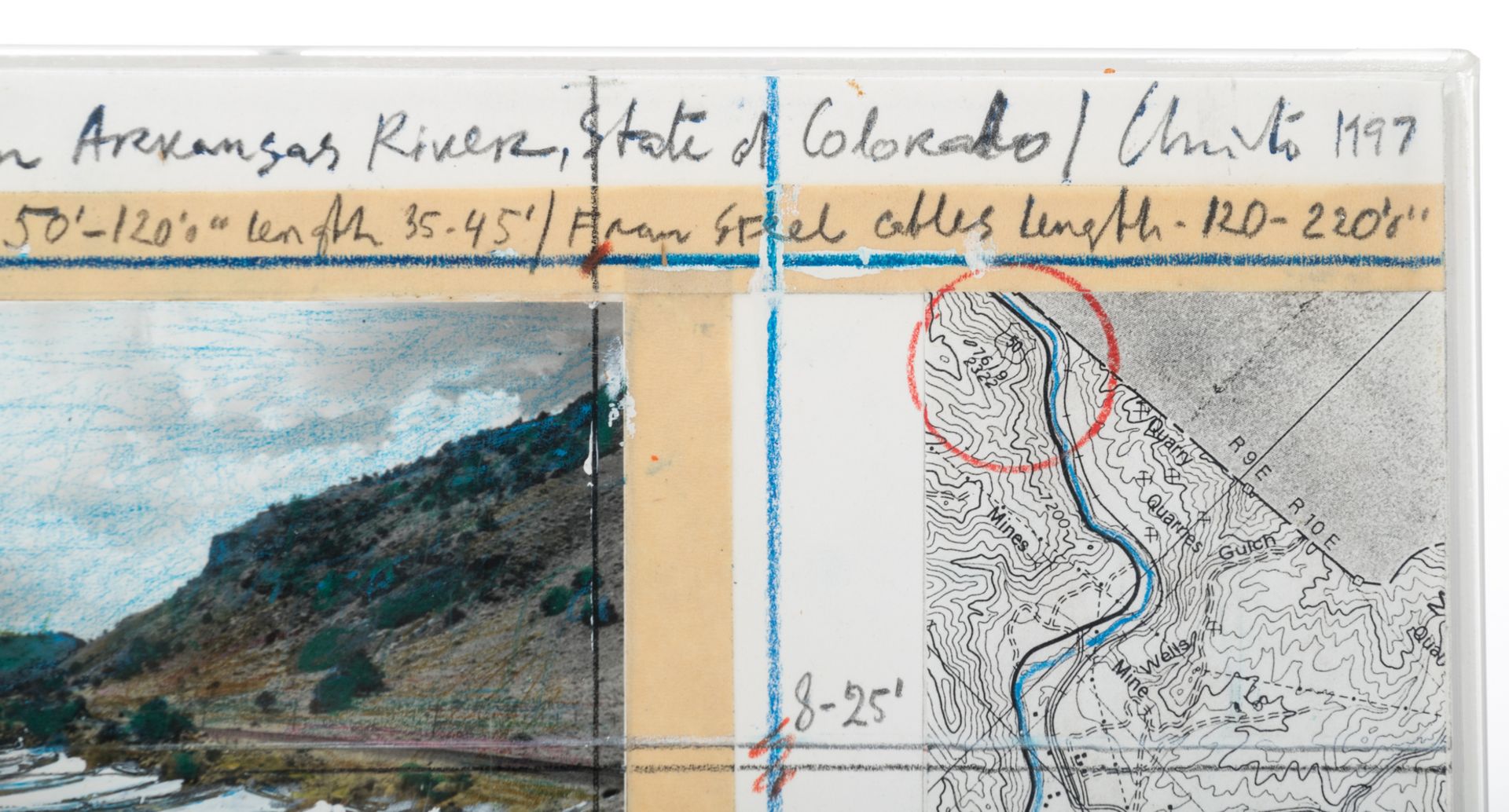 Christo, 'Over the River 1997 (Project for Arkansas River, State of Colorado)', mixed media - worked - Bild 6 aus 7