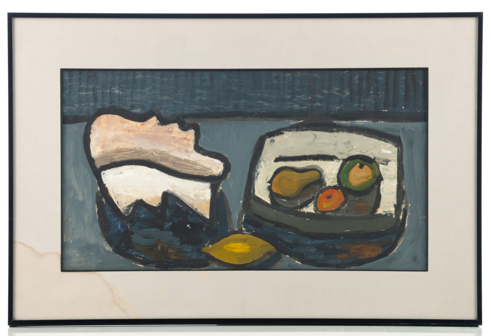 Swimberghe G., a still life with fruit, oil on paper, dated (19)59, 34 x 62 cm - Bild 2 aus 4