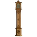 A 19thC Neoclassical oak Liegeois longcase clock, H 257 - W 56 cm