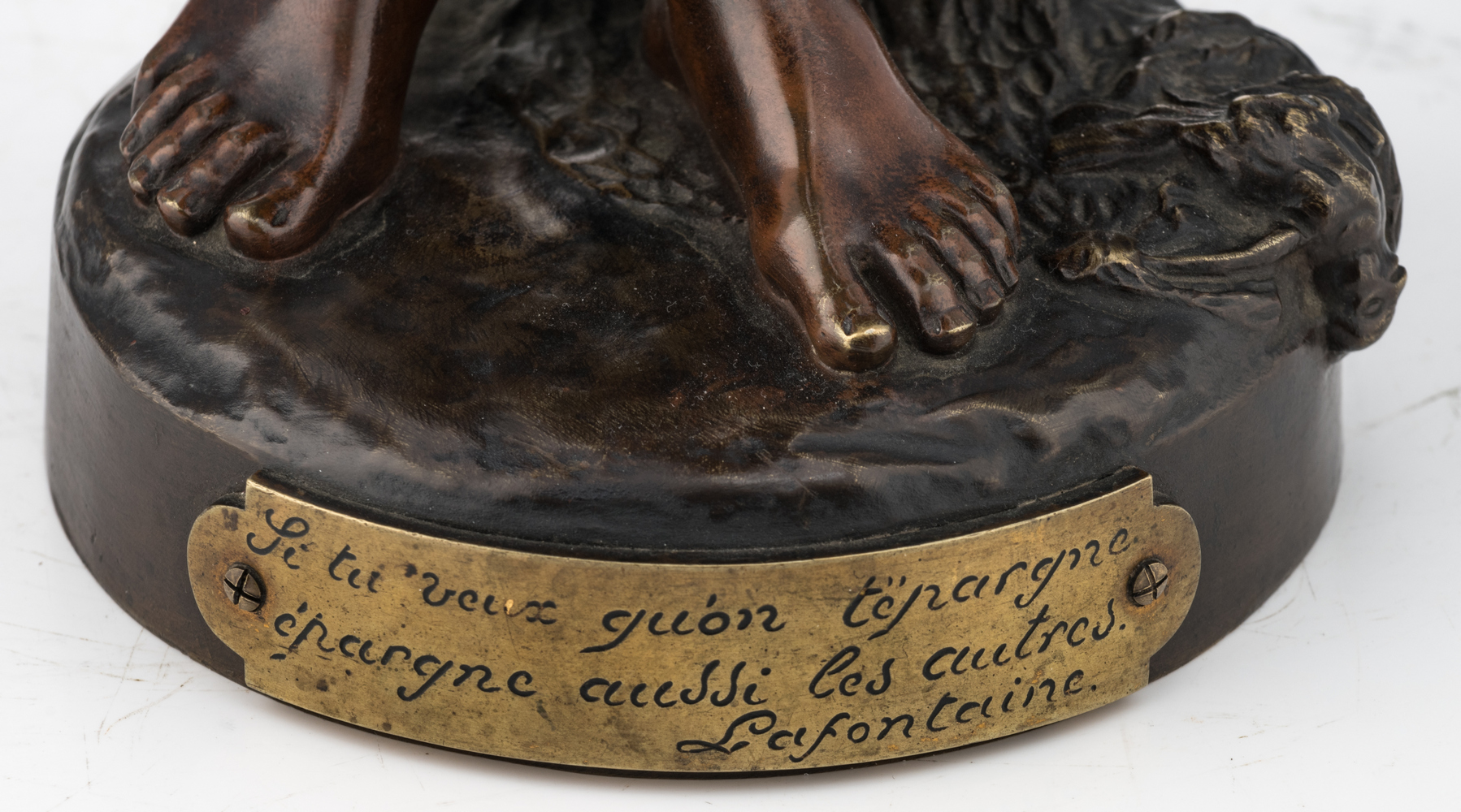 Grégoire L., 'Si tu veux qu'on t'épargne, épargne aussi les autres', bronze with different - Image 4 of 4