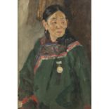 Tetenkin V., 'Honoured Buryutian Woman', oil on canvas, dated 1960s, further information on the back