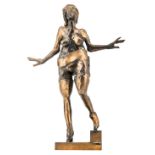 Claerhout J., untitled (a girl), patinated bronze, H 19,5 cm