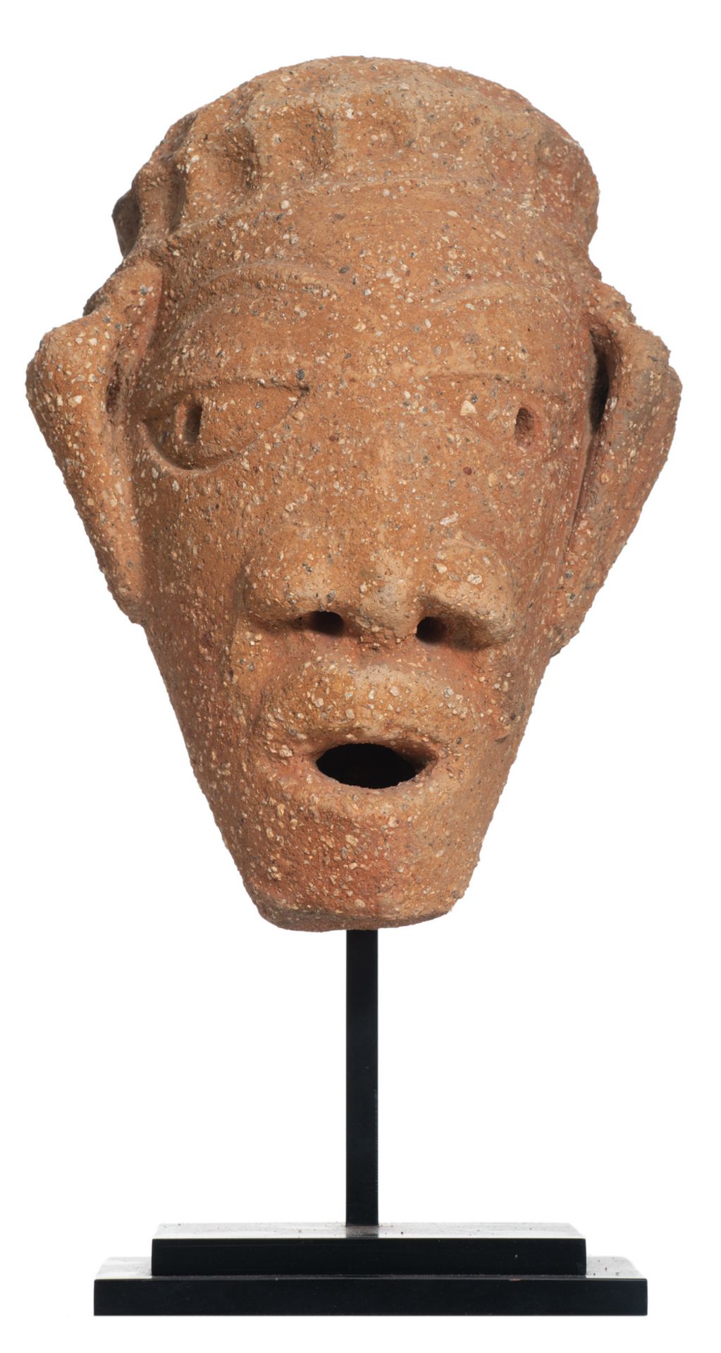 A terracotta head sculpture from the Nok culture (500 B.C. - 200 A.D.), Nigeria, H 25 cm