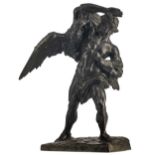 Lambeaux J., Prometheus, patinated bronze, marked 'B. Verbeyst fondeur - Bruxelles', H 90 cm