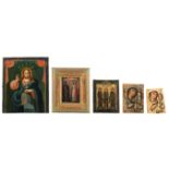 Two 19th / 20thC East European icons; added three 19th / 20thC East European icons depicting