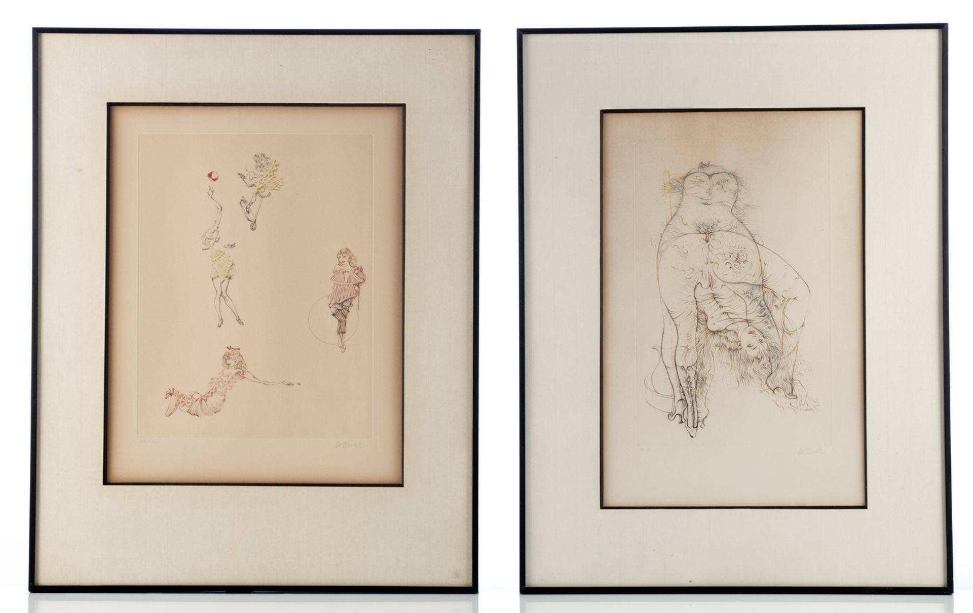 Bellmer H., untitled, two etchings, no. 74/150 and 'hors commerce', 24 x 38 and 29 x 38 cm - Bild 2 aus 7
