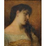 Hamman E., tristesse, oil on canvas, second half of the 19thC, 33,5 x 41,5 cm