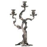 An exceptional French Rococo style silver candelabra, maker's mark Alphonse Debain, 950/000,