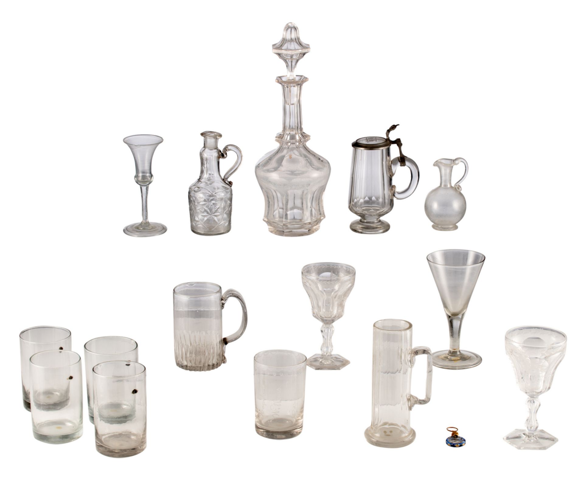 A collection of 18th and 19thC glassware, H 12 - 37 cm