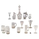 A collection of 18th and 19thC glassware, H 12 - 37 cm