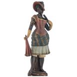 No visible signature, the New Orleans Belle, polychrome painted red terracotta, H 71 cm