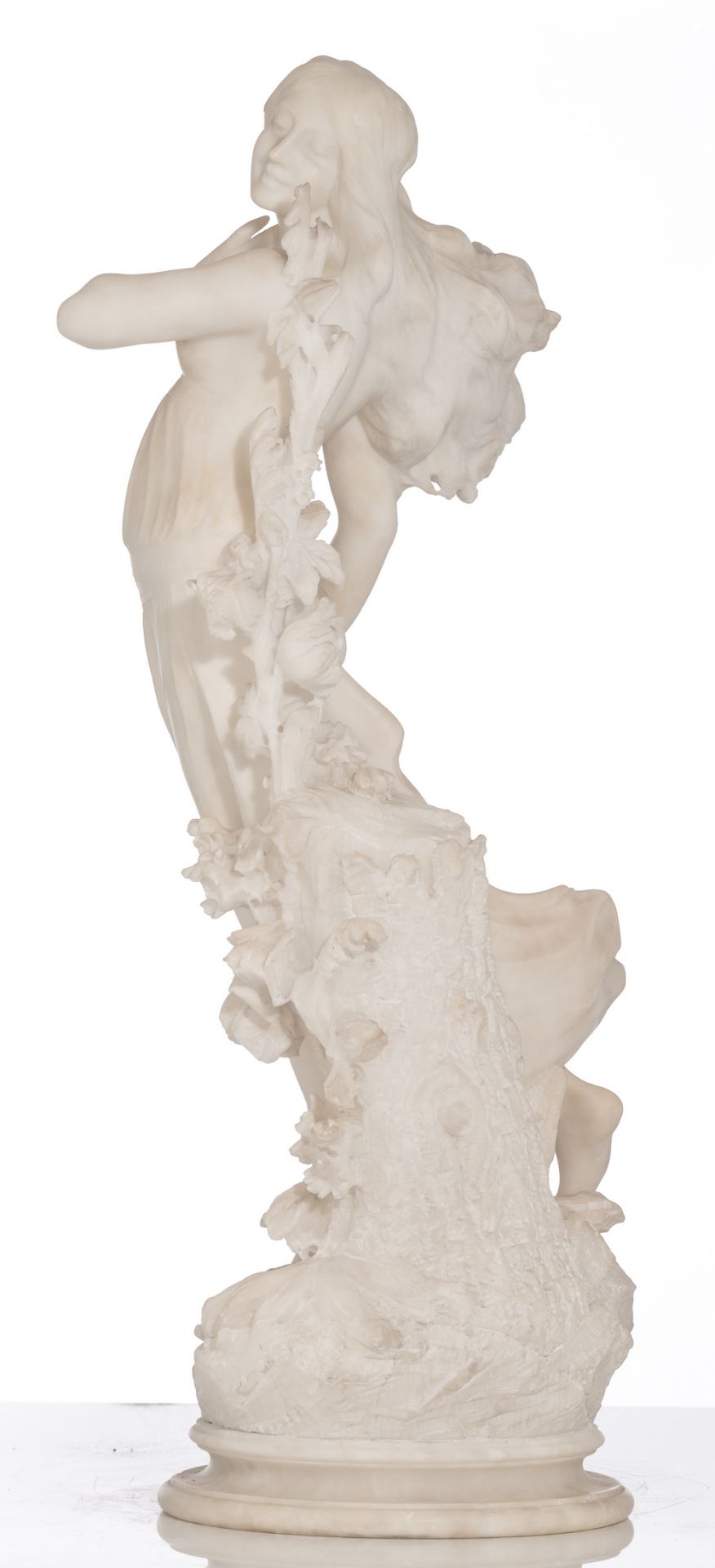 No visible signature, the spring, alabaster, H 81 cm - Bild 3 aus 6