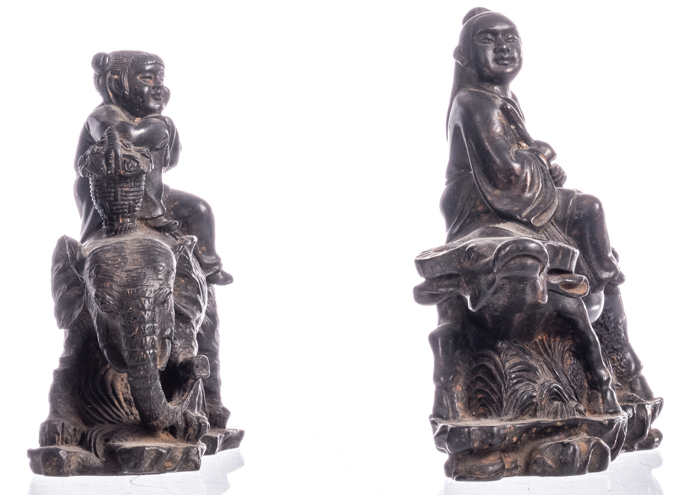 A set of the Eight Immortals, China, cast bronze, 19thC; added three ditto figures, depicting - Image 15 of 24