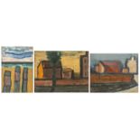 Swimberghe G., three oil studies, oil on (paper), dated 1950-1952, 21 x 28 - 25,5 x 34 cm