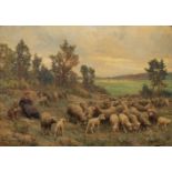 Deyrolle R., a shepherdess with her herd, oil on canvas, dated 190(7) / 190(9) ?, 56,5 x 79 cm