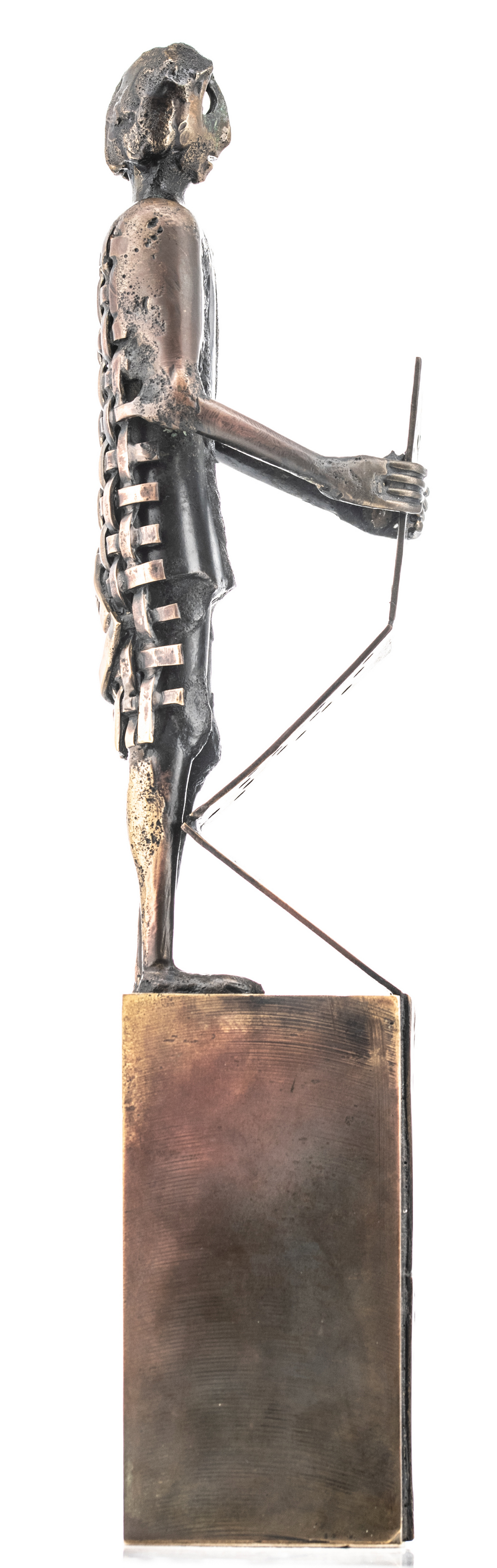 Claerhout J., 'De verteller', patinated bronze, no. 4/11, a reduced replica of the original on the - Image 5 of 6