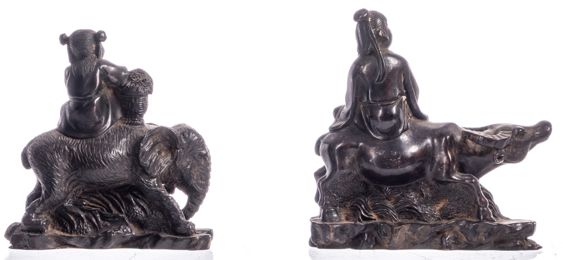 A set of the Eight Immortals, China, cast bronze, 19thC; added three ditto figures, depicting - Image 16 of 24