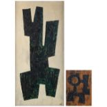 Ramon R., untitled, oil on panel; added Ramon R., untitled, oil on paper, both items dated (19)61,