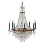 A fine 'robe à perles' type chandelier, H 70 cm