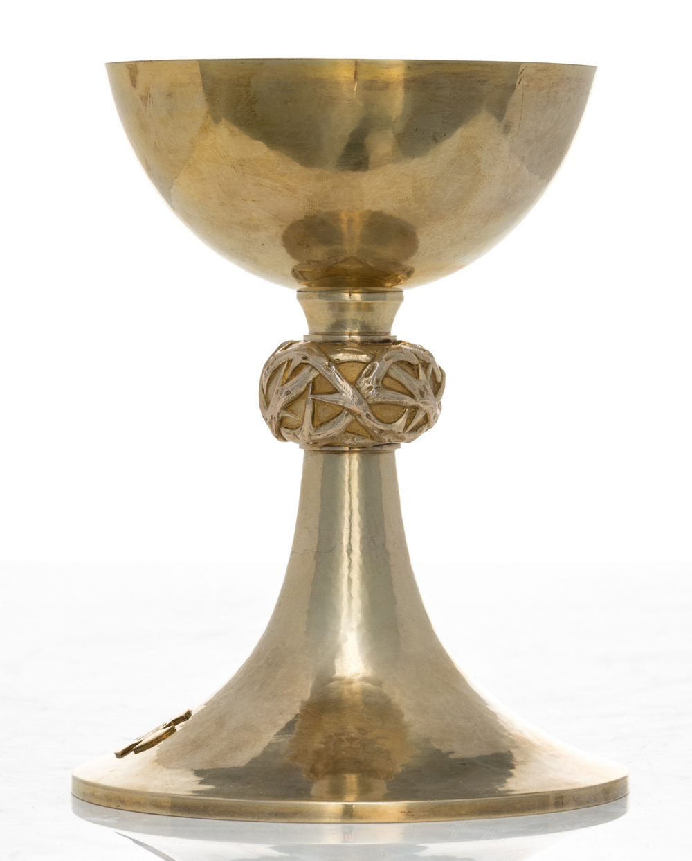 A French gilt silver chalice and matching paten + two spoons, 925/000, maker's mark 'A. Debain', - Image 3 of 16