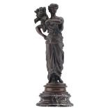 Laporte, the harvest, patinated bronze, an a rosso Levanto marble base, H 58 (without base) - 65,5