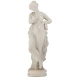 No visible signature, a muze, Carrara marble, H 69 cm