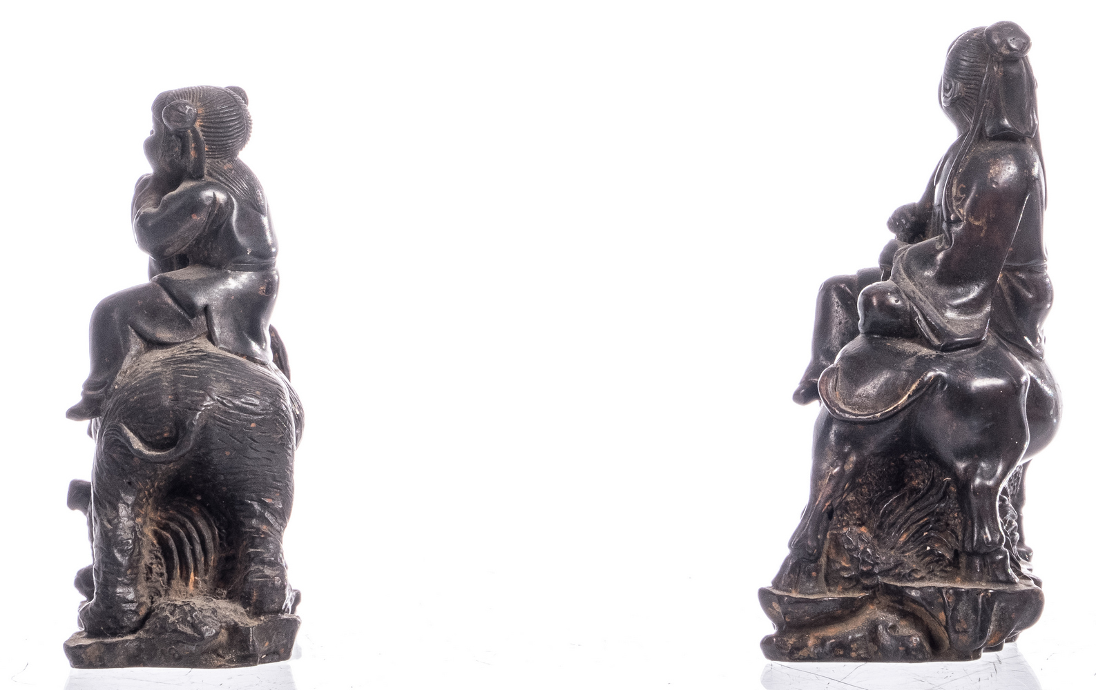 A set of the Eight Immortals, China, cast bronze, 19thC; added three ditto figures, depicting - Image 17 of 24