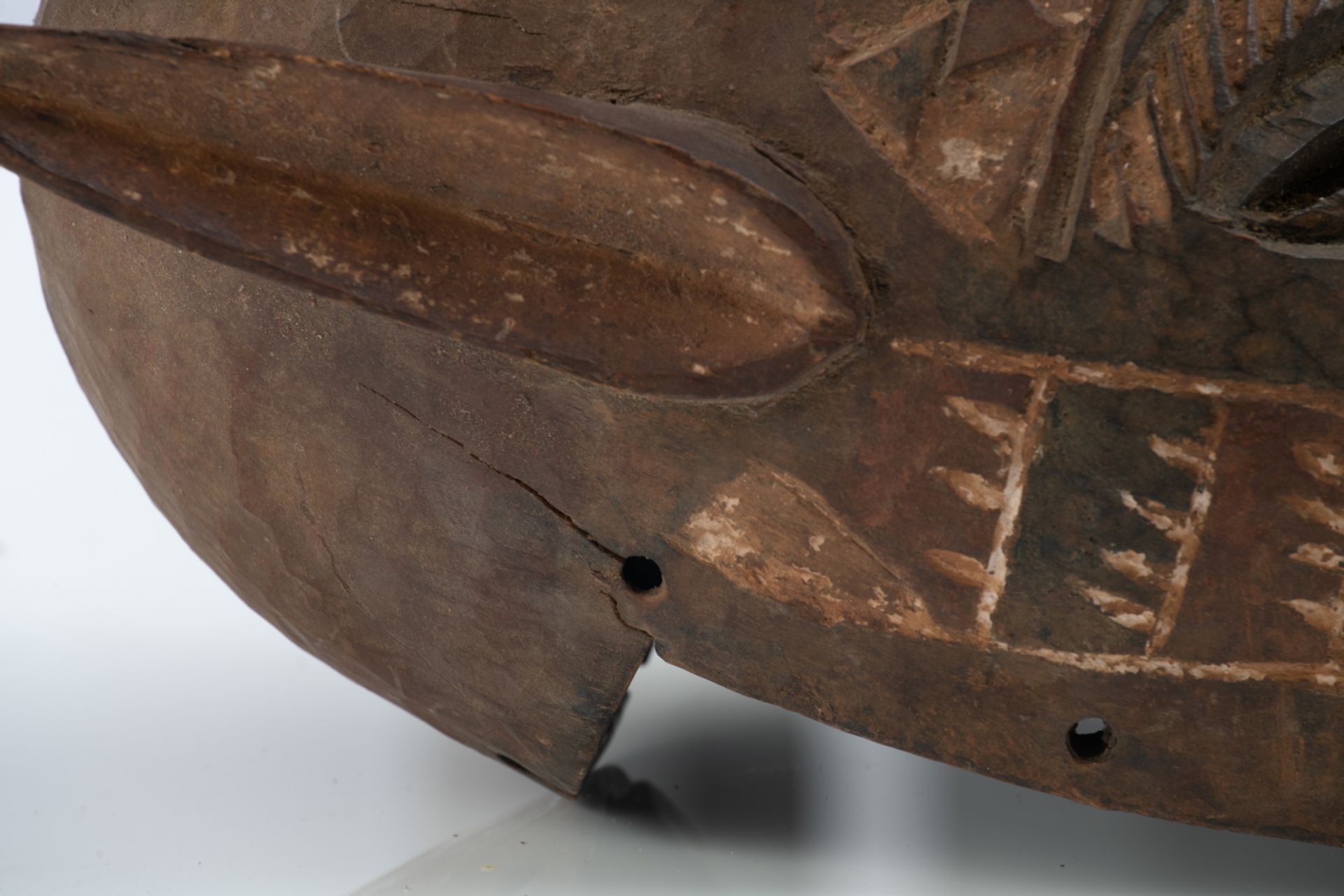 Three polychrome decorated African wooden masks, different regions and tribes (e.g. Fang - Gabon), H - Image 7 of 8